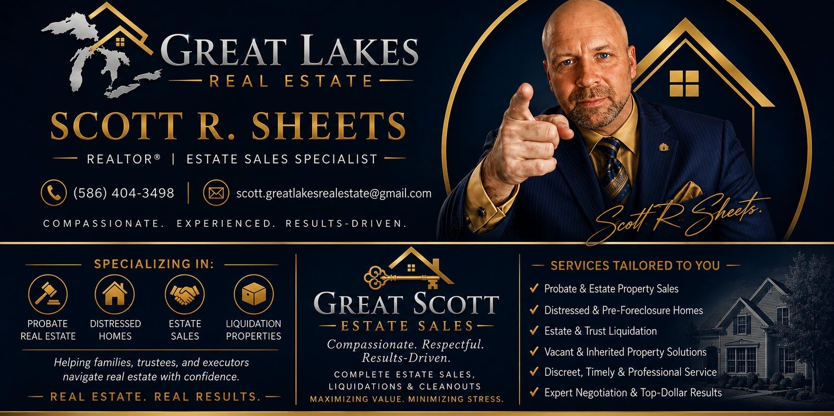 Scott R. Sheets, Great Lakes Real Estate, specializing in estate sales and distressed homes.
