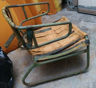 restoration of djinn chair by Olivier Mourgue