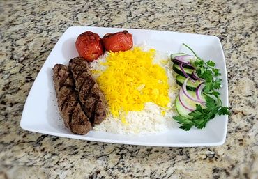 Kabob & Rice (Kabob Koobideh)
