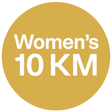 A circular title that reads, "Women's 10 KM"
