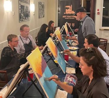 Paint Party set-up at a restaurant in downtown Toronto