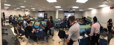 Large group of participants at a Paint Party for the Royal Bank