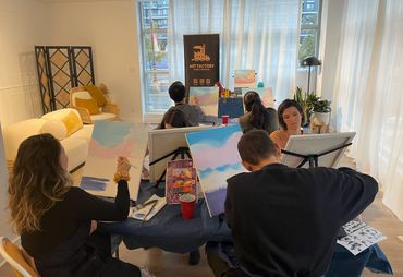 Small group of Paint Party participants