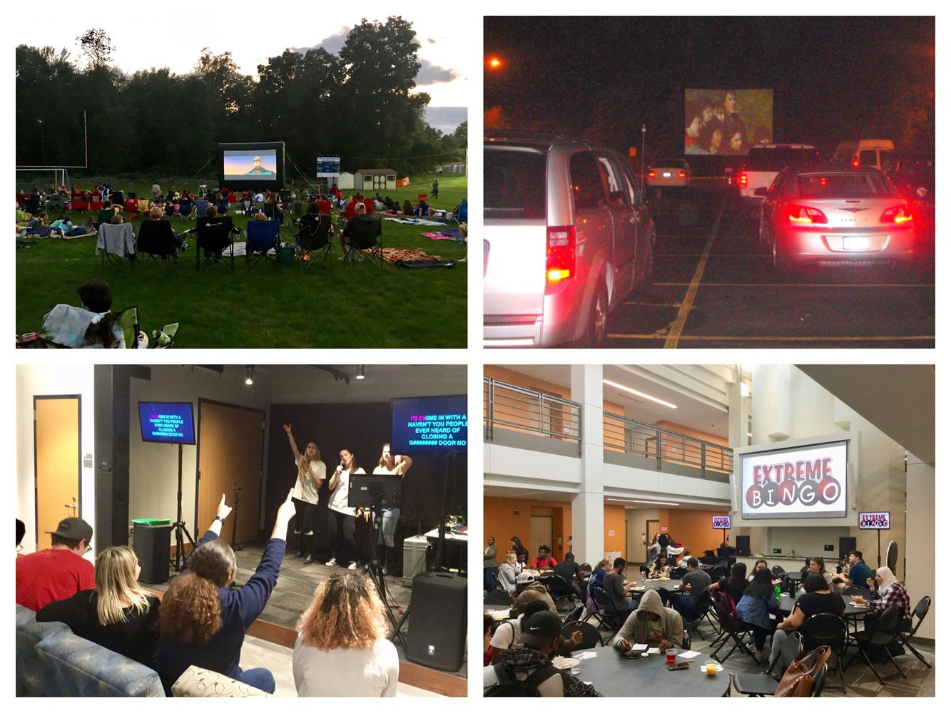 Drive-In Movie, Outdoor Movie, Karaoke, Extreme Music Bingo, Headphone Outdoor Movie, Photo Booth