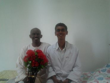 Founder with an overseas patient at MIOT International Hospital