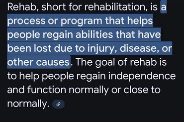 Rehabilitation improves mobility, enhances function, reduces pain, and promotes independence. Physio