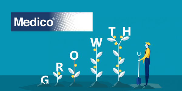 Growth illustrated as plants spelling 'GROWTH' with dollar coins, symbolizing financial success.