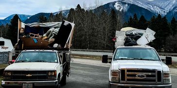 Junk/garbage loaded in trucks