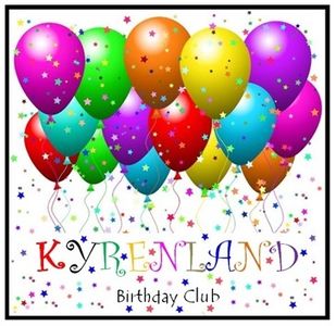 Colorful balloons with star confetti for Kyrenland Birthday Club.