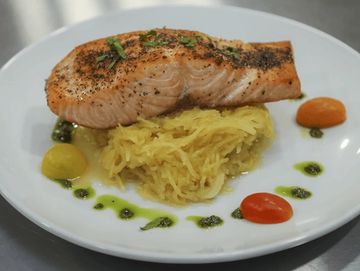 Roasted Salmon - Stella Restaurant Newton, MA