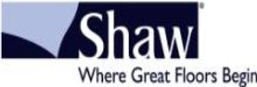 Shaw where great floor begins logo with a white background