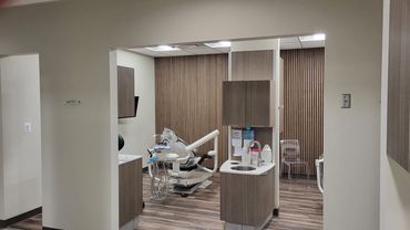 Acoustical slat in dentist office