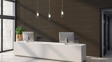 Business center acoustic slat wall