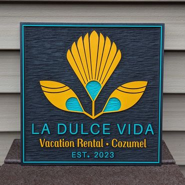 Custom Carved Hand Painted PVC Vacation Rental Signs