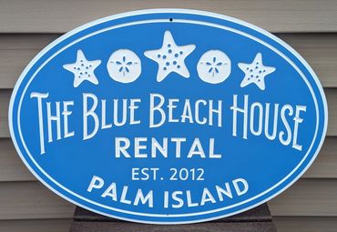 Custom Carved Hand Painted PVC Beach Sign Lake House Sign Nautical Sign