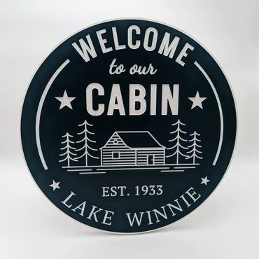 Custom Carved Hand Painted PVC Cabin Sign Cottage Sign