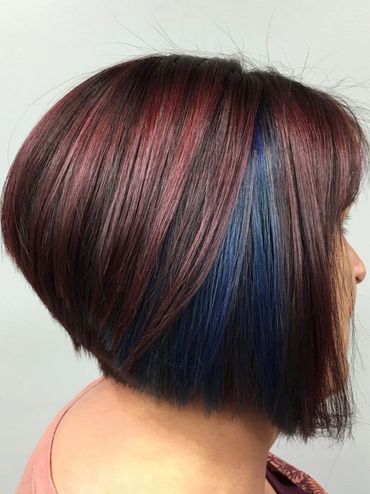 blue peek-a-boo highlights