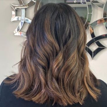dark carmel balayage highlights