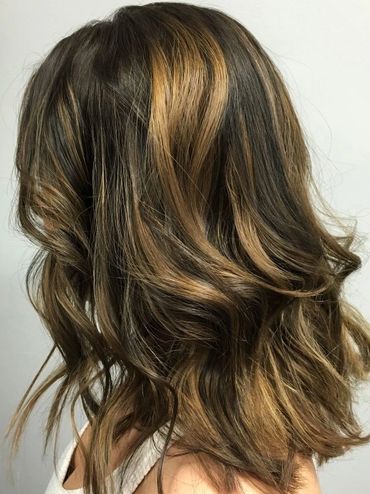 dark chocolate caramel balayage