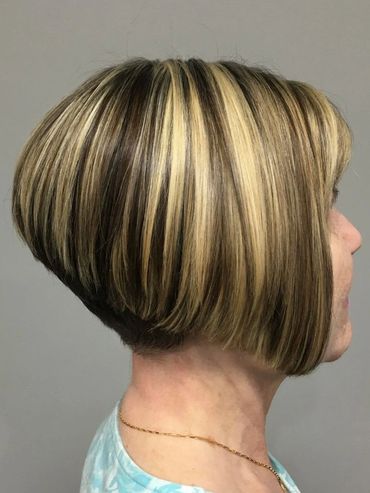 high stacked bob haircut