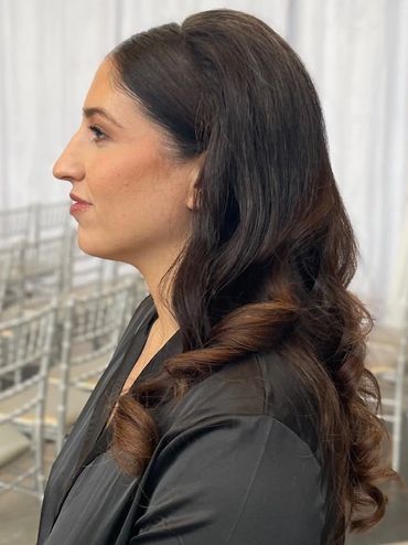 bridal prom half updo curled hairstyle