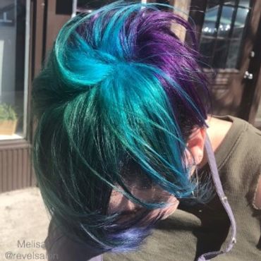 Purple blue green mermaid color melt