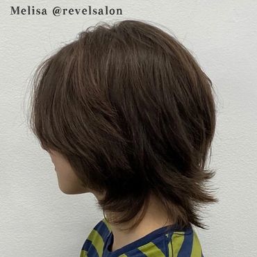 choppy layered modern mullet cut