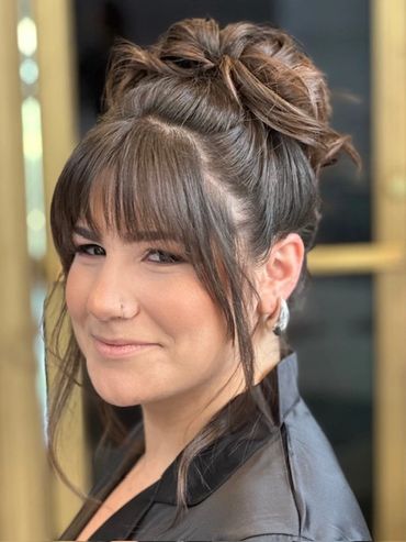 Updo high ponytail bridal hair style