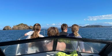 Boating along the coast for snorkeling, fishing, scuba diving.