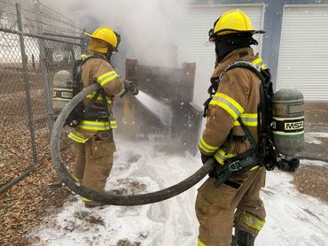 Franklin County Firefighters putting out a fire.