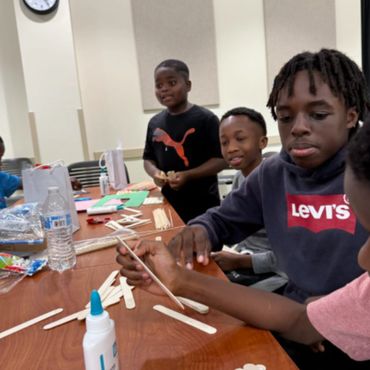 kids doing arts and crafts