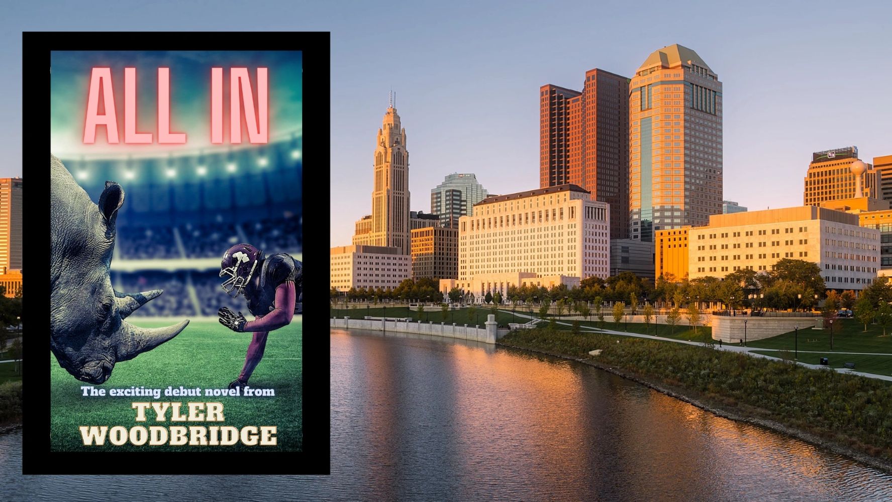 Tyler Woodbridge All In with Columbus Ohio city Skyline