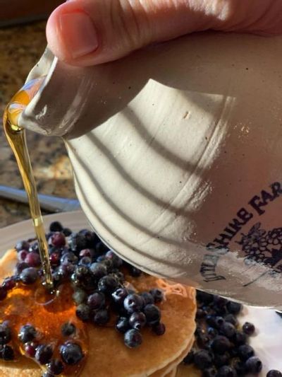 Bourbon Honey drizzled on pancakes!