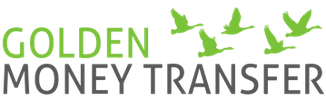 Logo of Golden Money Transfer with flying birds.