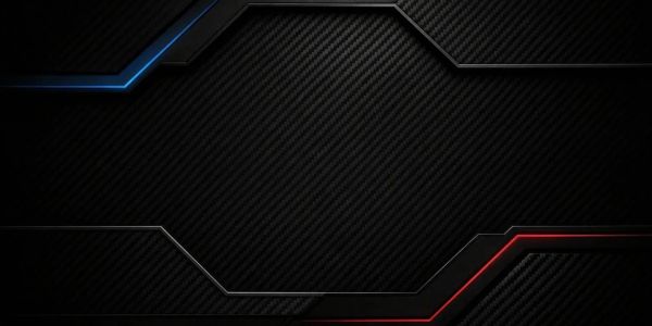 Dark textured background with blue and red glowing edges.