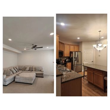 Added recessed lights and paddle fan.