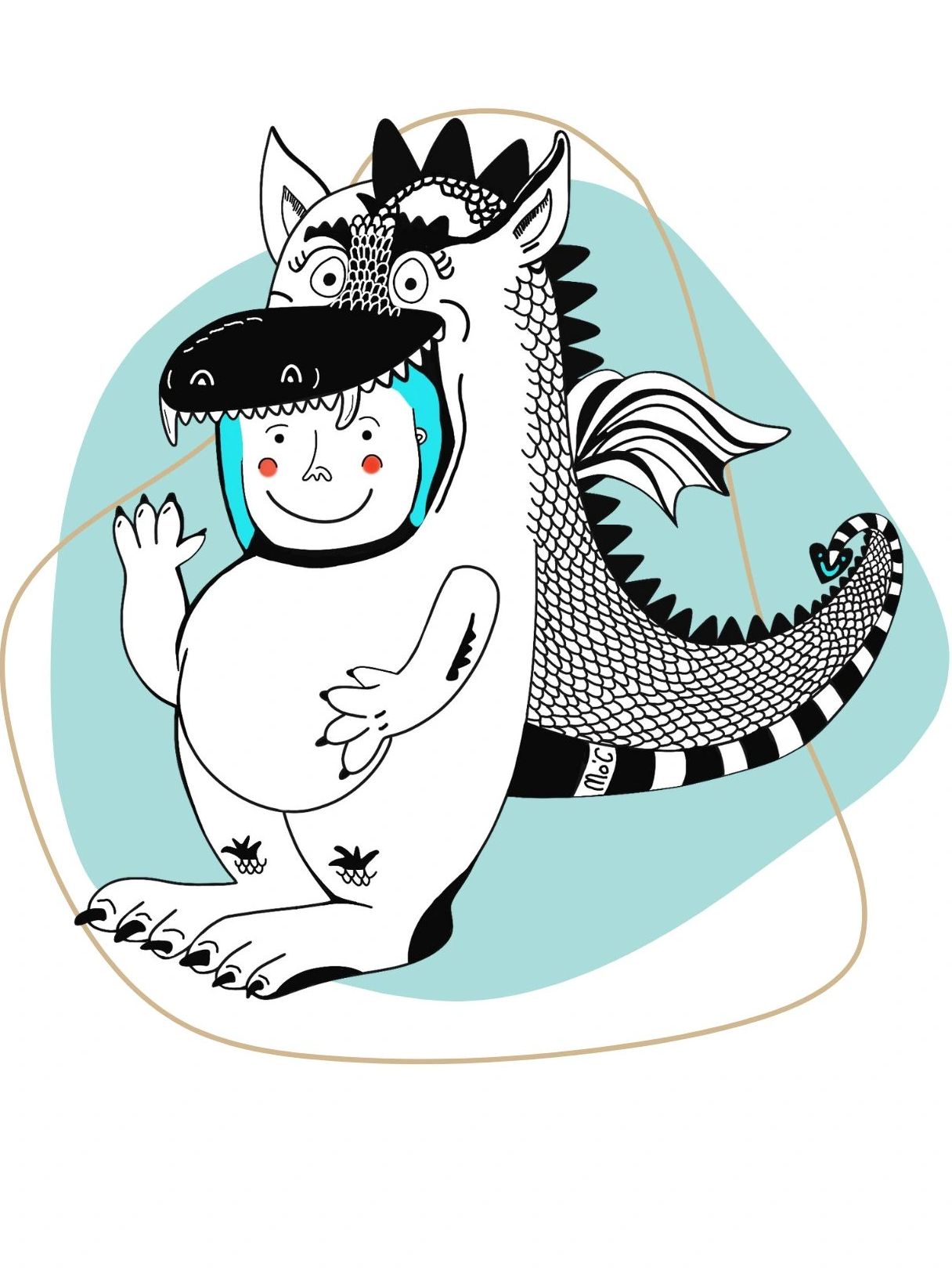 Me wearing a cute dragon costume