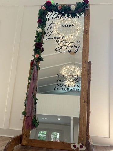 wedding mirror sign at barn wedding venues SC