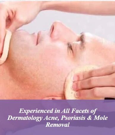 man receiving dermatology facial