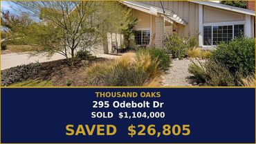 Home with desert-style landscaping at 295 Odebolt Dr, Thousand Oaks - sold flat fee, saved $26,805
