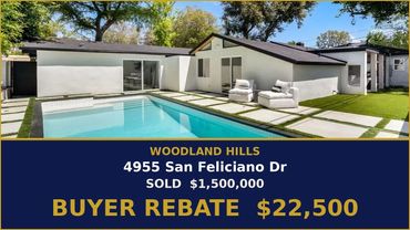 Modern home with pool at 4955 San Feliciano Dr, Woodland Hills - buyer rebate $22,500