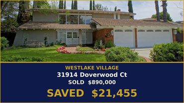 Home with garage and trees at 31914 Doverwood Ct, Westlake Village - sold, saved $21,455