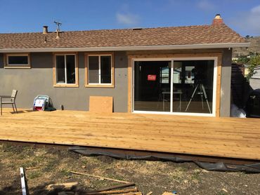 Locally sourced wood was used to create this wide open deck area.
