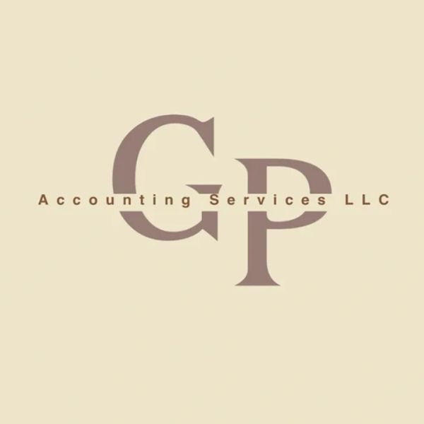 Logo for GP Accounting Services LLC with elegant, muted brown letters.