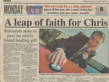 Chris Howe leaves BMW job to become a faith healer.