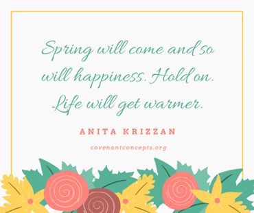 Anita Krizzan: Have hope as better times will come just like spring, with a flower and square border