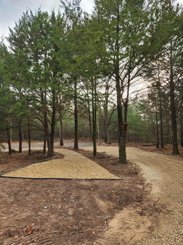 Fire pit lounging area, mulching, brush removal