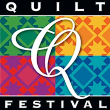 Colorful quilt pattern logo for Quilt Festival.