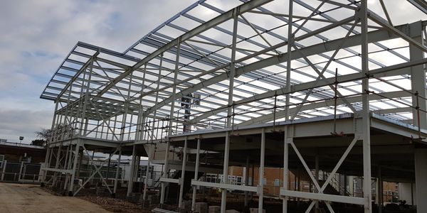 a finished structure of a new building