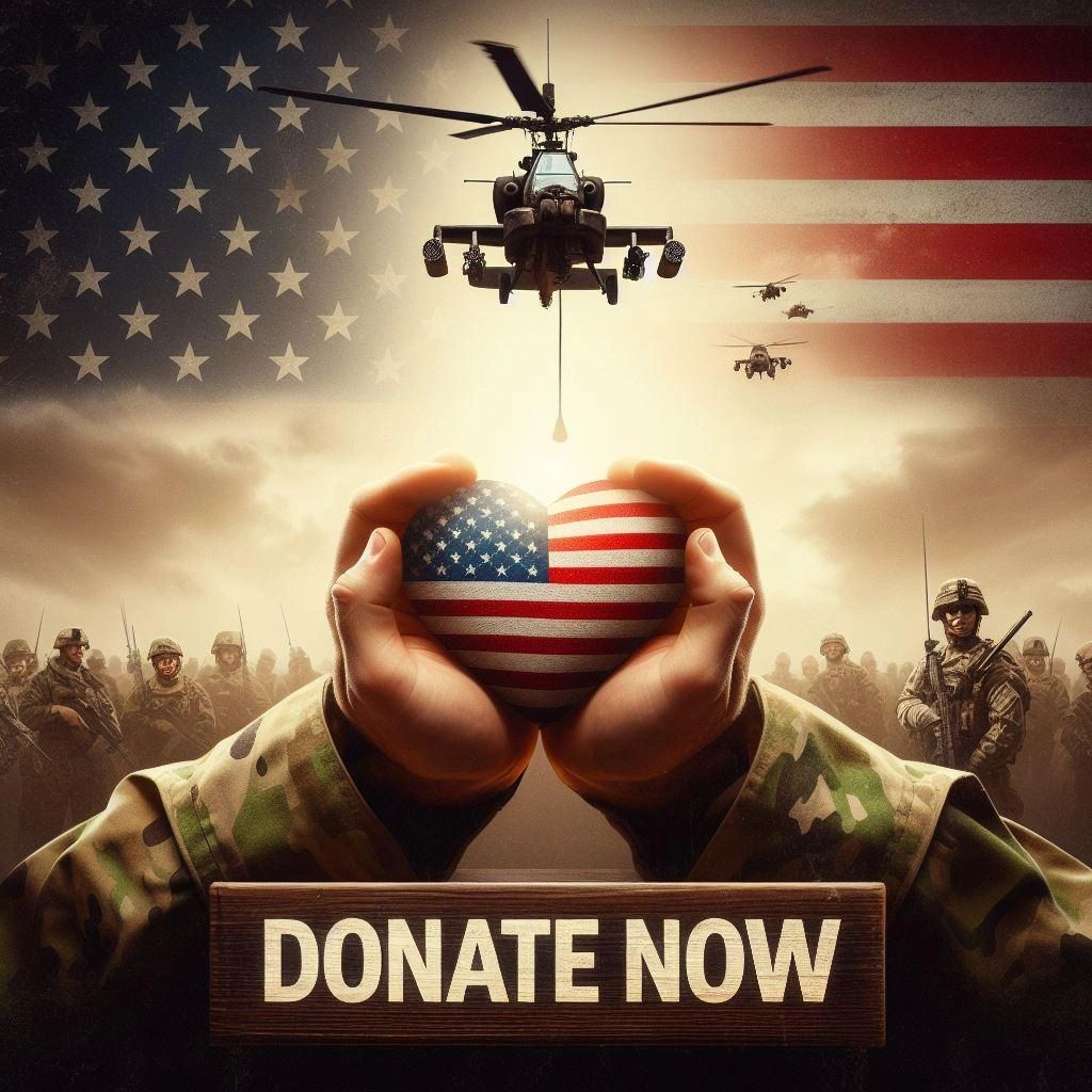 Veteran holding American flag heart in prescott arizona asking people to donate.